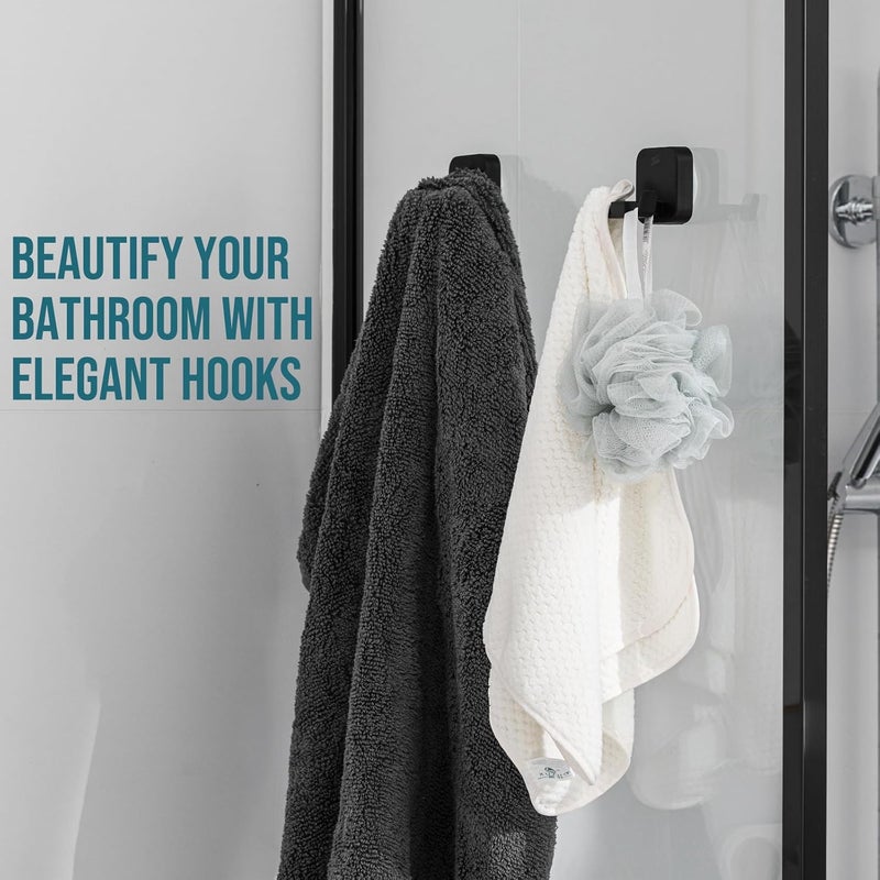 Taili Patented Strong Suction Cup Hook, 304 Stainless Steel Bathroom Suction Cup Holder for Towel, Loofah, Bathrobe, Damage-Free Hanging Shower Wall Hook, Double-Hook Widening Design, 2 Pack, Silver - Image 4
